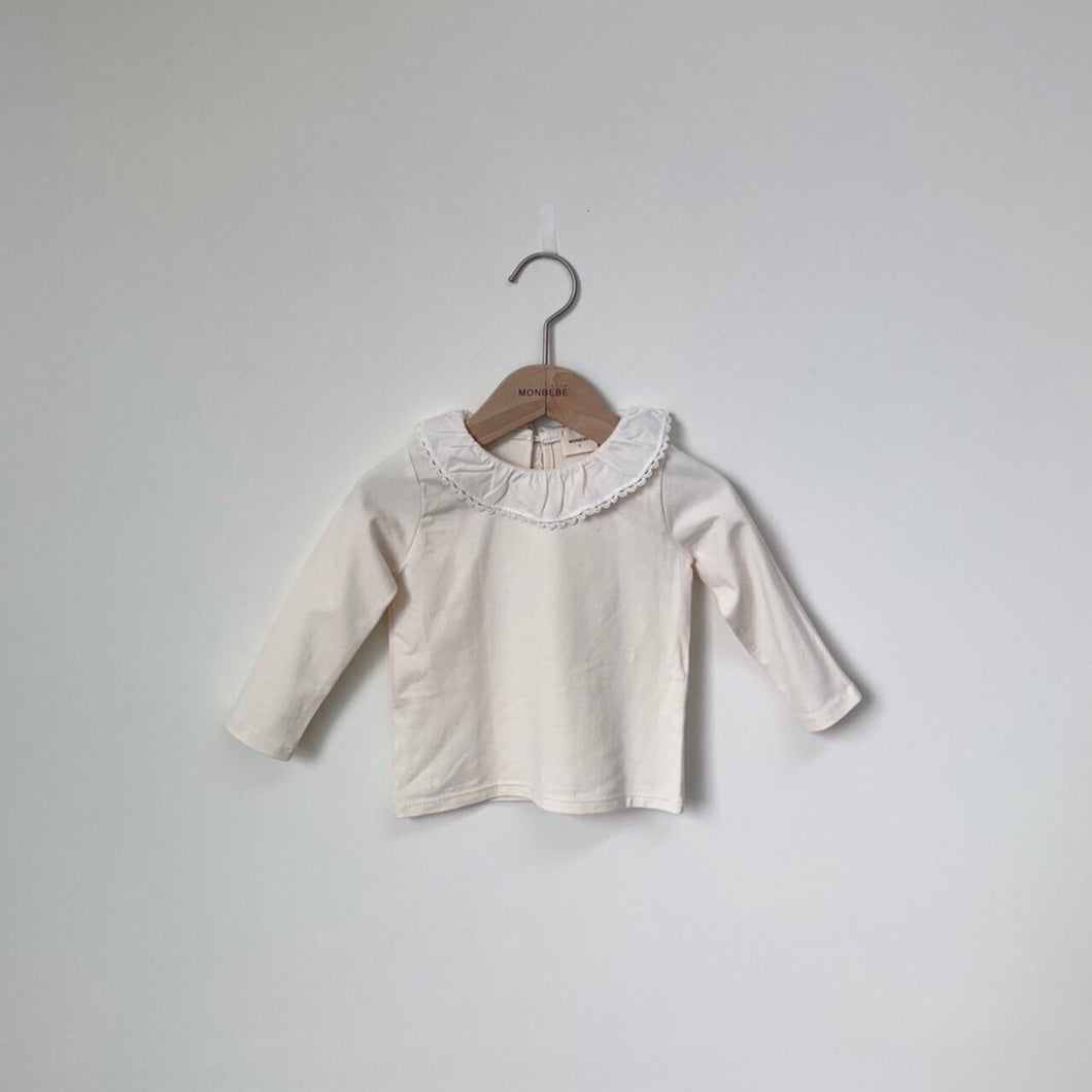 Lace Collar Tee - Cream